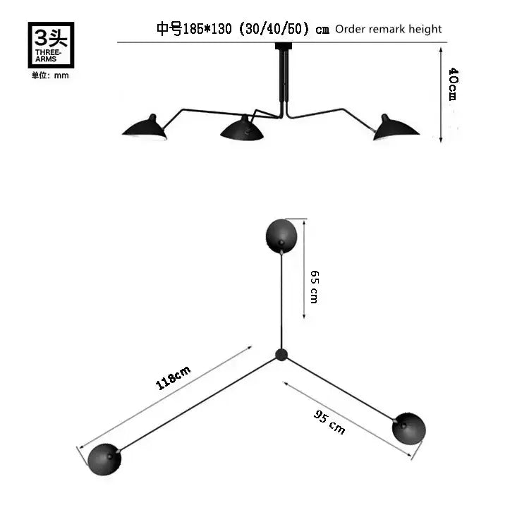 Black metal floor lamp with three adjustable arms and spherical shades for living room decorbites adjustable arm design
