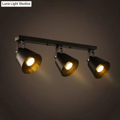 DecorBites™ DecorBites™ Foco empotrable de metal negro para club de vinos: Lámpara de techo semiempotrada de 1/3 de cabezal con diseño giratorio