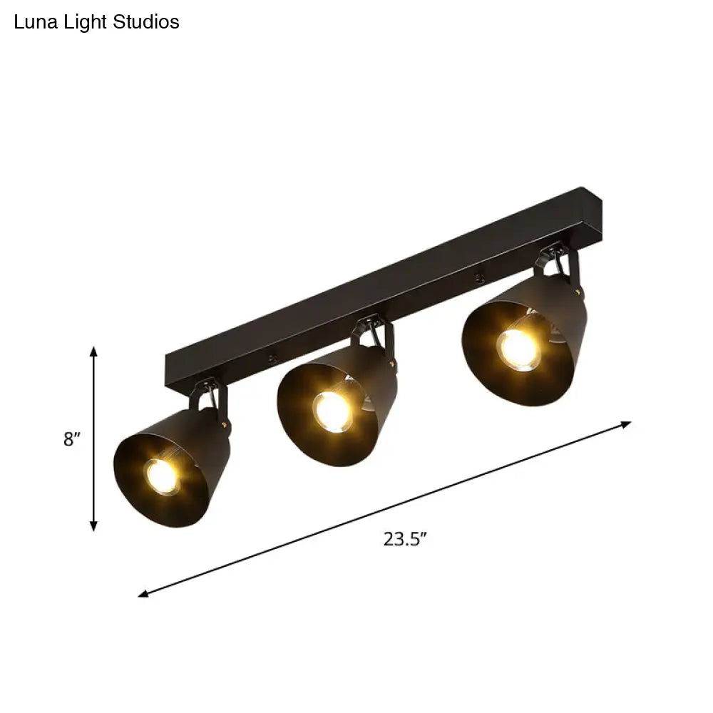 DecorBites™ DecorBites™ Foco empotrable de metal negro para club de vinos: Lámpara de techo semiempotrada de 1/3 de cabezal con diseño giratorio