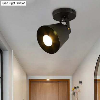 DecorBites™ DecorBites™ Foco empotrable de metal negro para club de vinos: Lámpara de techo semiempotrada de 1/3 de cabezal con diseño giratorio