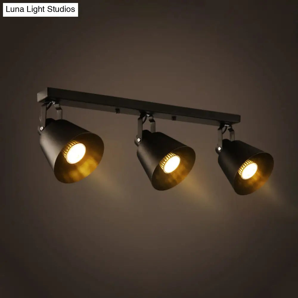 DecorBites™ DecorBites™ Foco empotrable de metal negro para club de vinos: Lámpara de techo semiempotrada de 1/3 de cabezal con diseño giratorio