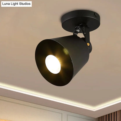 DecorBites™ DecorBites™ Foco empotrable de metal negro para club de vinos: Lámpara de techo semiempotrada de 1/3 de cabezal con diseño giratorio