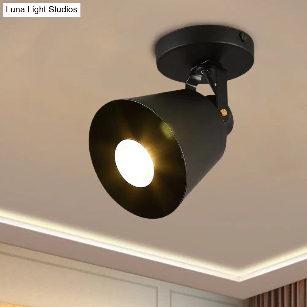DecorBites™ DecorBites™ Foco empotrable de metal negro para club de vinos: Lámpara de techo semiempotrada de 1/3 de cabezal con diseño giratorio