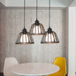 Black Metal Frame Dome Pendant with 3 Light Bulbs for Kitchen Ceiling