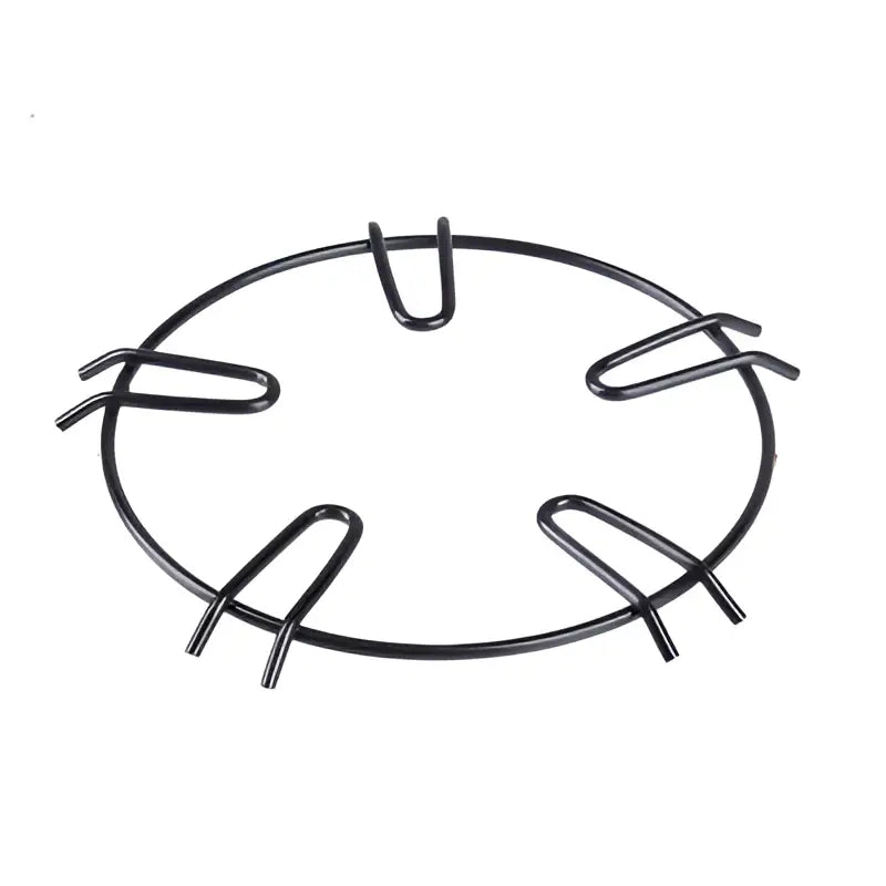 Black metal gas stove pot holder with six u-shaped wire supports for decorbites gas stove burner rack use