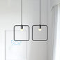 Black Metal Industrial Pendant Light with Frame Shade for Dining Room - 1 Head Ceiling Lighting