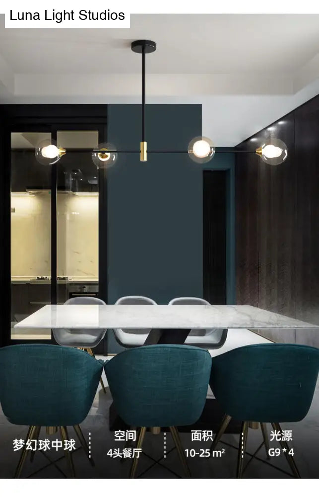 DecorBites™ Black Metal Island Pendant Lighting with Modern Minimalist Design for Dining Table"