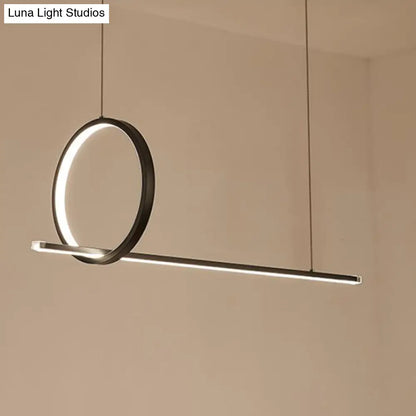 ديكوربايتس™ مصباح LED خطي أسود معدني معلق وحلقات إضاءة جزيرة لسقف المطبخ