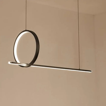 ديكوربايتس™ مصباح LED خطي أسود معدني معلق وحلقات إضاءة جزيرة لسقف المطبخ