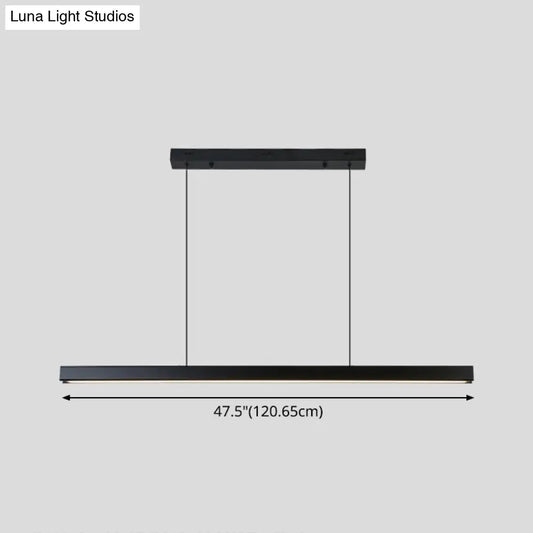DecorBites™ Black Metal Linear LED Pendant: Sleek Restaurant Island Light Fixture