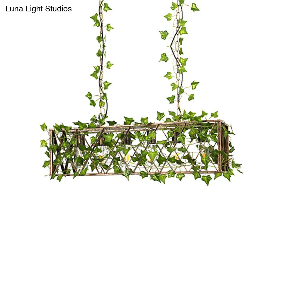 ديكوربايتس™ مصباح معلق معدني أسود لحانة النبيذ - مصباح جزيرة نباتات مكعب الشكل بأربعة/ستة لمبات