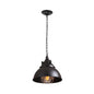 Black Metal Pendant Light with Clear Glass Shade for Living Room Ceiling - Factory-Made Domed Design