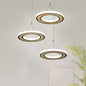 Black Metal Ring LED Ceiling Light Pendant with 3 Modern Style Lights - Ideal for Living Room