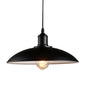 Black Metal Single-Bulb Domed Suspension Ceiling Lamp for Industrial Lighting