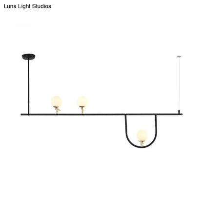 ثريا DecorBites™‎ كروية ثلاثية الإضاءة من المعدن الأسود لغرف الطعام