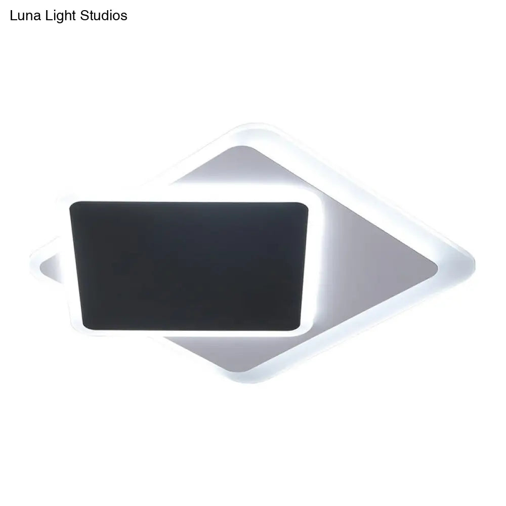 DecorBites™ DecorBites™ Black Metallic LED Flush Mount Ceiling Light - Contemporary Square Fixture