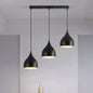 Black Metallic Onion Pendant Lamp with 3 Contemporary Heads and Down Lighting