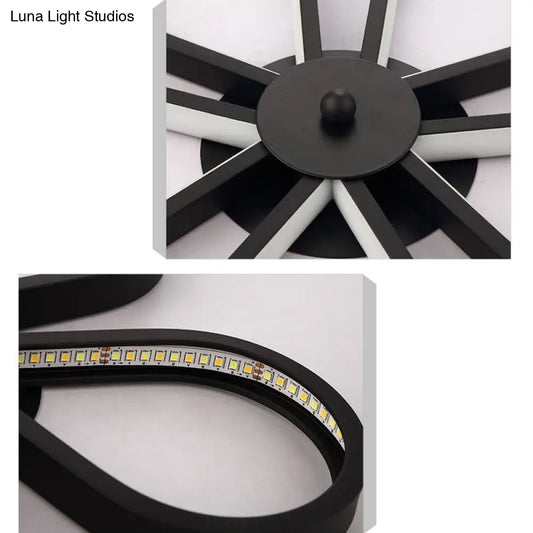 DecorBites™ DecorBites™ Lámpara de techo LED semiempotrada minimalista de metal negro para pasillo