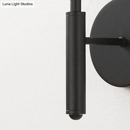 DecorBites™ Black Modern Globe Wall Light with Clear Textured Glass and 1 Bulb