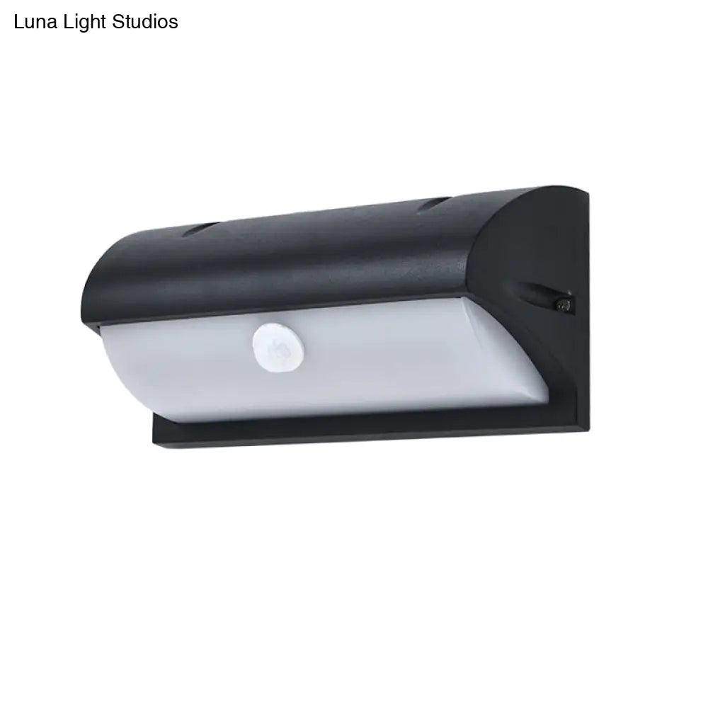 DecorBites™ Black Modern Outdoor LED Wall Lamp with Rectangular Acrylic Shade