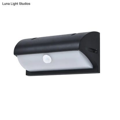 DecorBites™ Black Modern Outdoor LED Wall Lamp with Rectangular Acrylic Shade