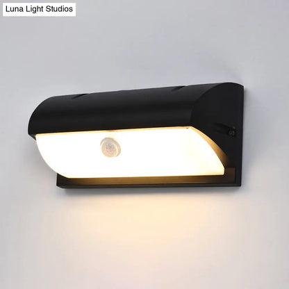 DecorBites™ Black Modern Outdoor LED Wall Lamp with Rectangular Acrylic Shade
