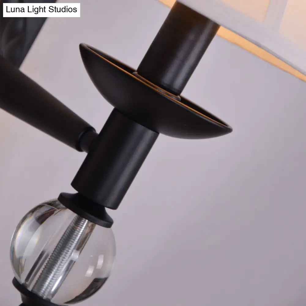 DecorBites™ Black Modernist Bell Fabric Wall Sconce with 1 Lamp Head for Corridors