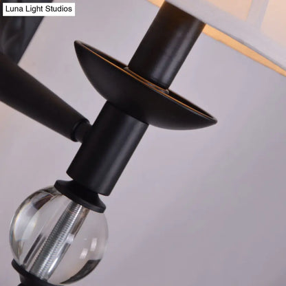 DecorBites™ Black Modernist Bell Fabric Wall Sconce with 1 Lamp Head for Corridors