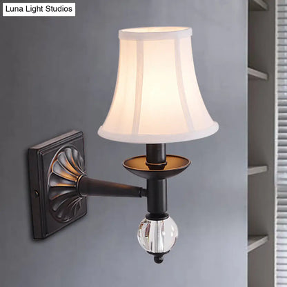 DecorBites™ Black Modernist Bell Fabric Wall Sconce with 1 Lamp Head for Corridors