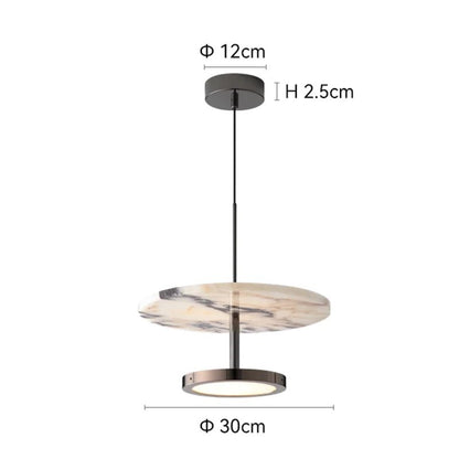 Black Natural Stone Round Pendant Light - Decorbites
