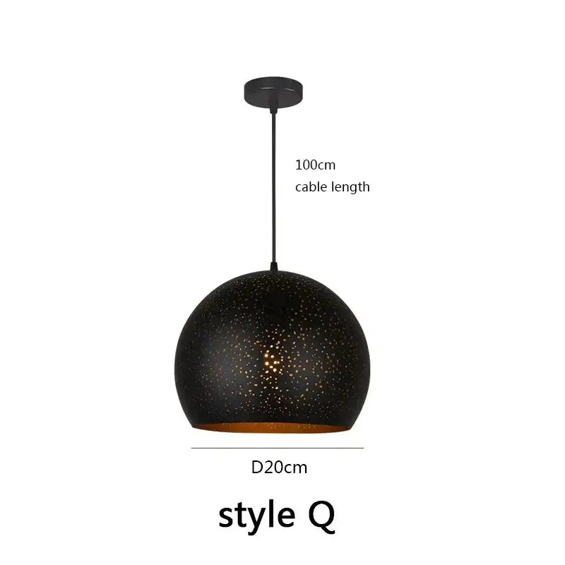 Black nordic industrial pendant light with speckled black spherical shade and gold interior for dining room decorbites black nordic