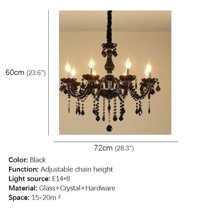 Black ornate crystal pendant chandelier with glass and crystal accents for living room decorbites crystal pendant