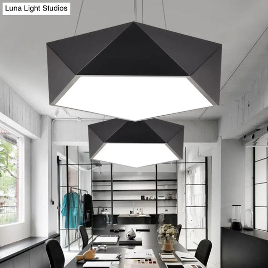 DecorBites™ Black Pentagon LED Hanging Light Ceiling Chandelier