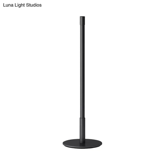 Black Plumb Rod LED Night Light: Sleek Bedside Table Lamp with Warm/White Light