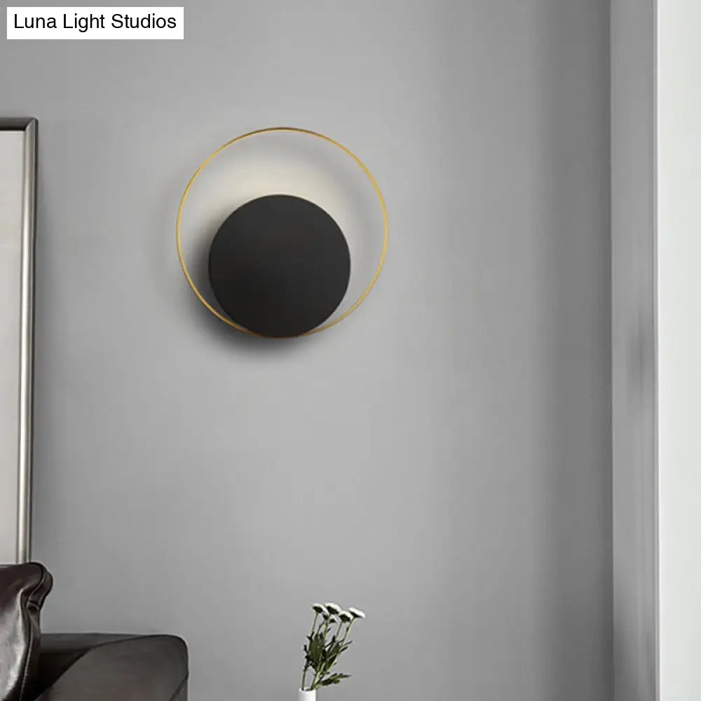 Lámpara LED de pared DecorBites™ Black Ring para decoración moderna de salas de estar