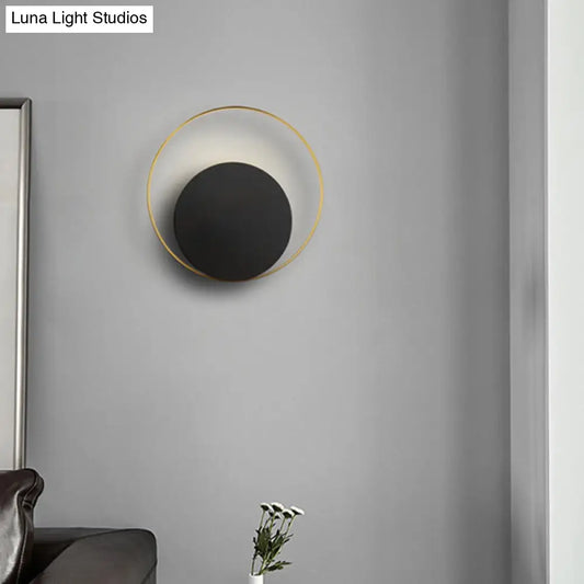Lámpara LED de pared DecorBites™ Black Ring para decoración moderna de salas de estar