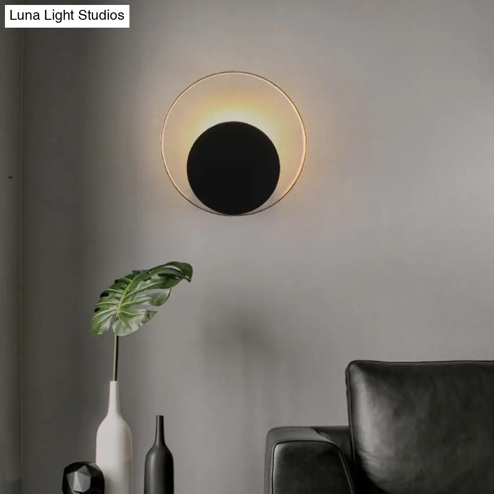 Lámpara LED de pared DecorBites™ Black Ring para decoración moderna de salas de estar