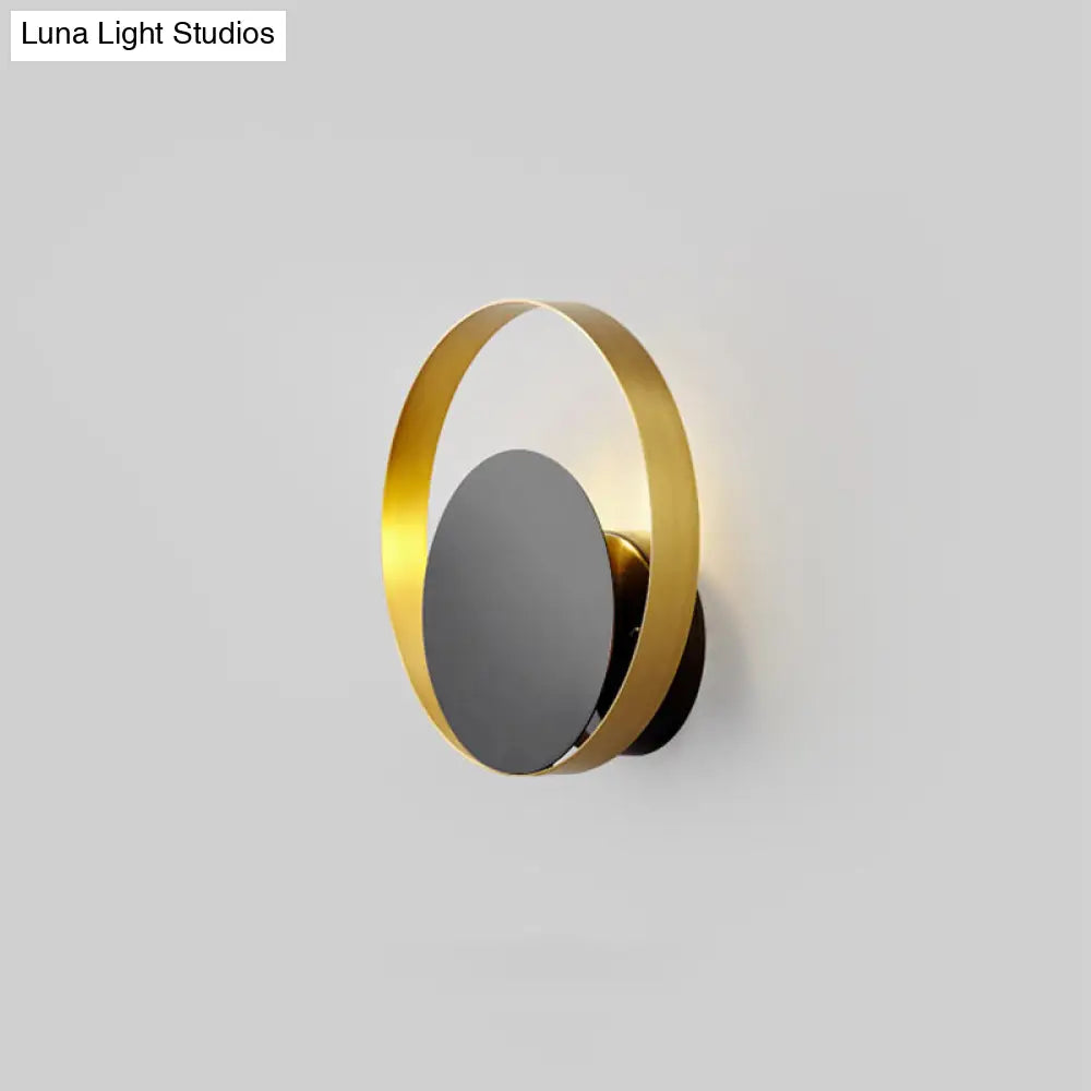 Lámpara LED de pared DecorBites™ Black Ring para decoración moderna de salas de estar