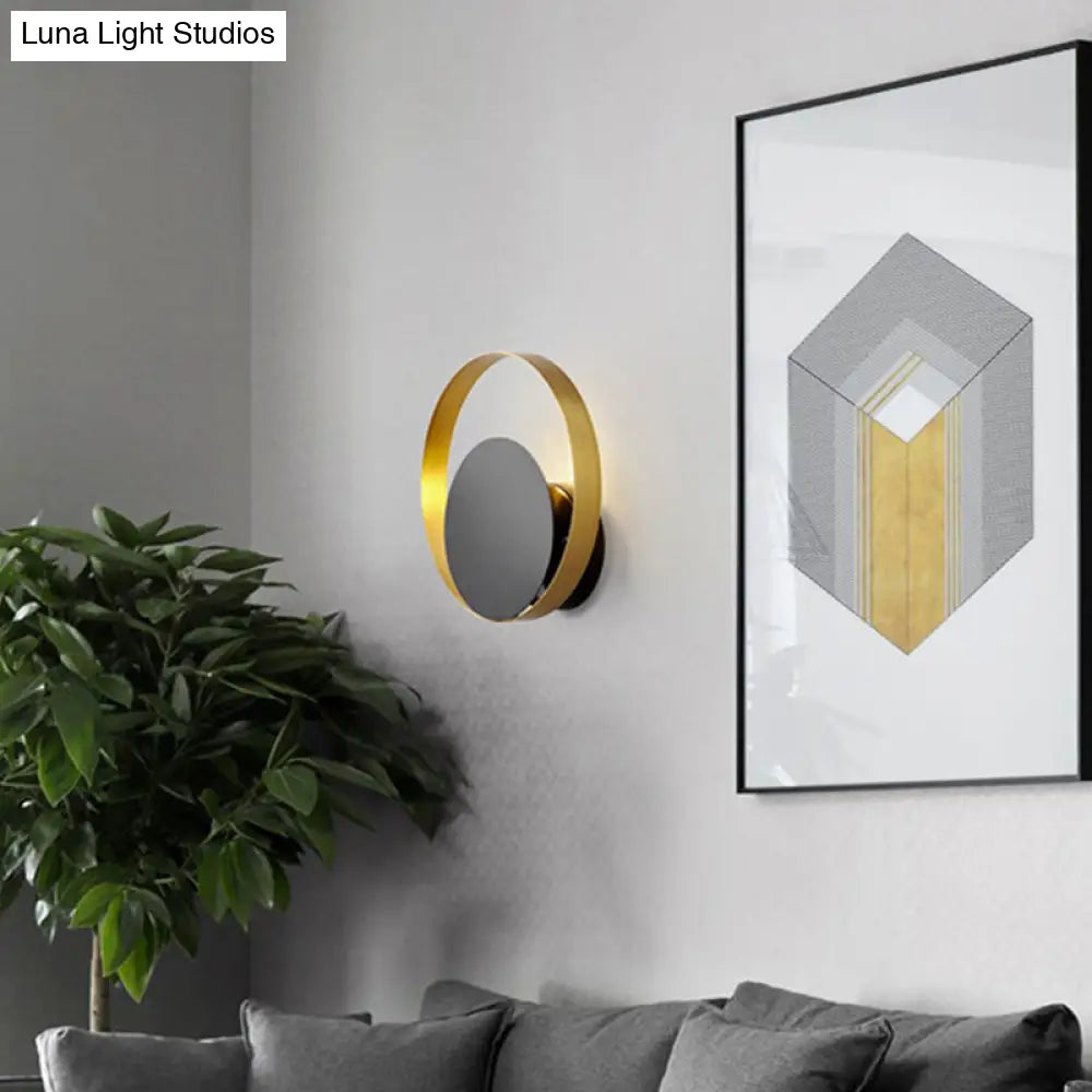 Lámpara LED de pared DecorBites™ Black Ring para decoración moderna de salas de estar