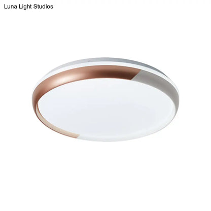 DecorBites™ DecorBites™ Black/Rose Gold Modernist LED Flush Mount Ceiling Lamp - Round Acrylic Flush Light Fixture for Bedroom