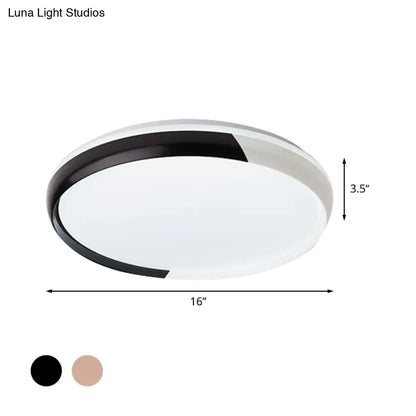 DecorBites™ DecorBites™ Black/Rose Gold Modernist LED Flush Mount Ceiling Lamp - Round Acrylic Flush Light Fixture for Bedroom