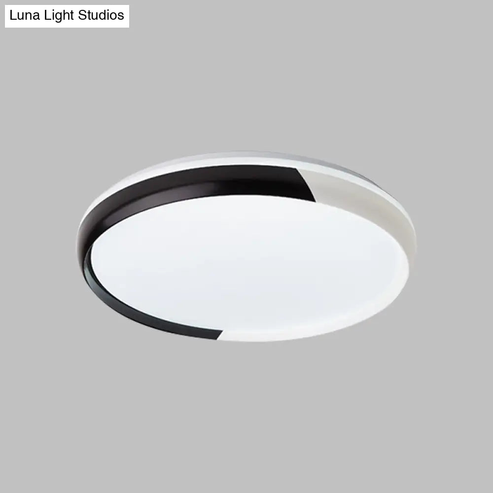 DecorBites™ DecorBites™ Black/Rose Gold Modernist LED Flush Mount Ceiling Lamp - Round Acrylic Flush Light Fixture for Bedroom