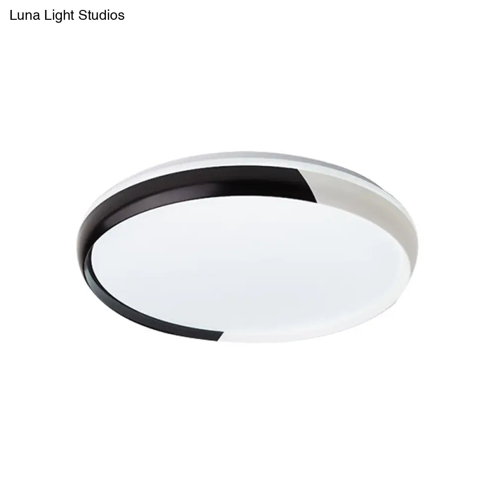 DecorBites™ DecorBites™ Black/Rose Gold Modernist LED Flush Mount Ceiling Lamp - Round Acrylic Flush Light Fixture for Bedroom