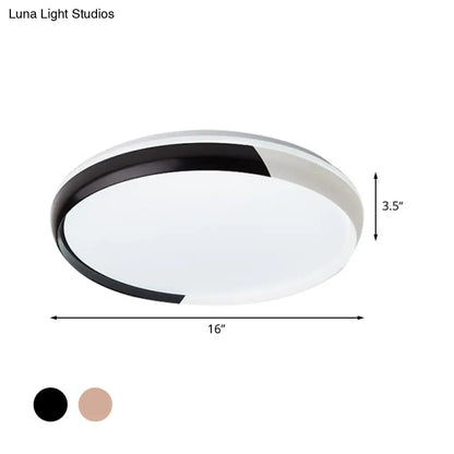 DecorBites™ DecorBites™ Black/Rose Gold Modernist LED Flush Mount Ceiling Lamp - Round Acrylic Flush Light Fixture for Bedroom