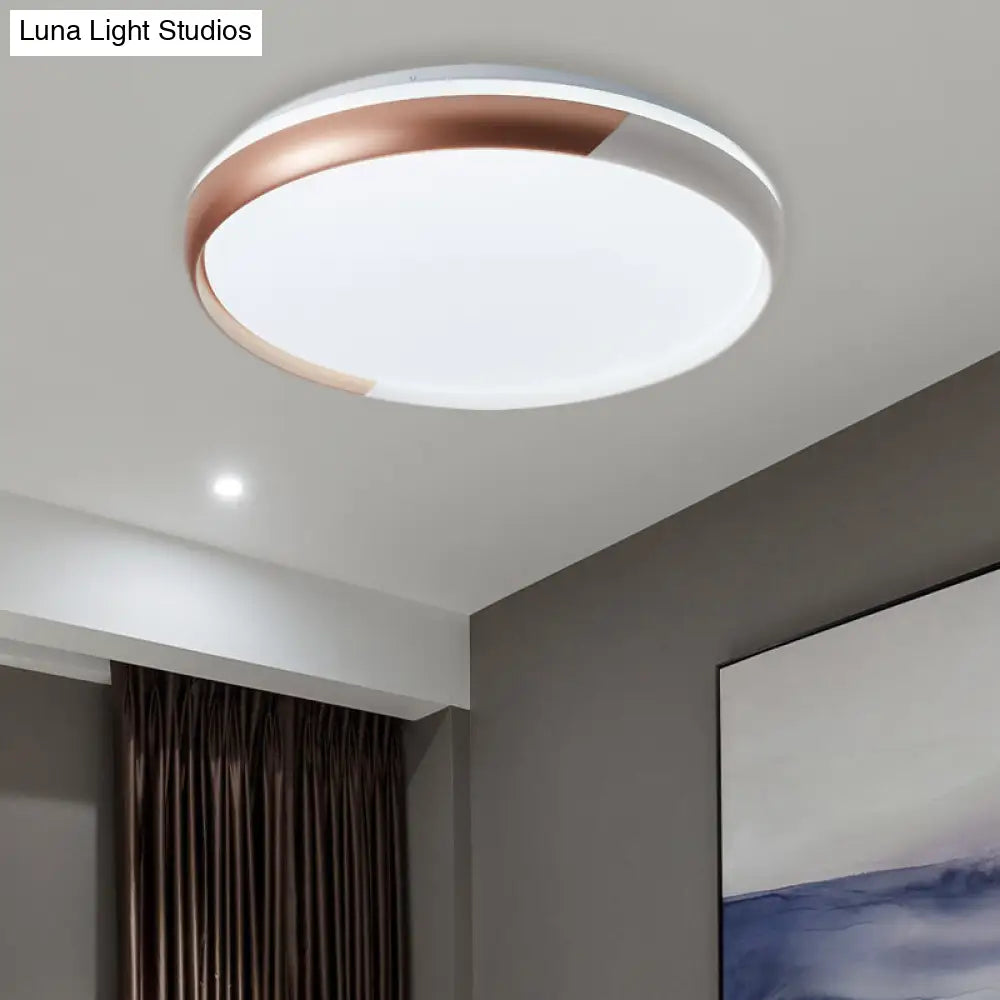 DecorBites™ DecorBites™ Black/Rose Gold Modernist LED Flush Mount Ceiling Lamp - Round Acrylic Flush Light Fixture for Bedroom