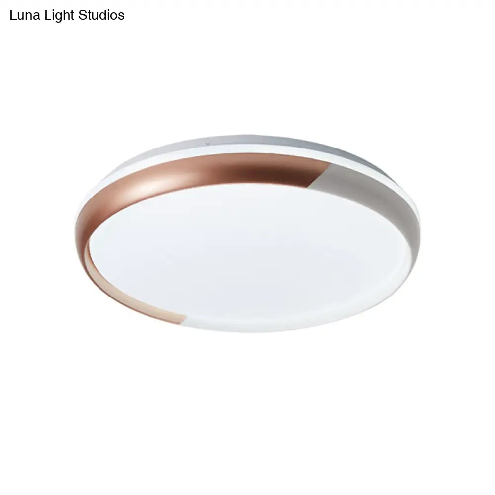 DecorBites™ DecorBites™ Black/Rose Gold Modernist LED Flush Mount Ceiling Lamp - Round Acrylic Flush Light Fixture for Bedroom