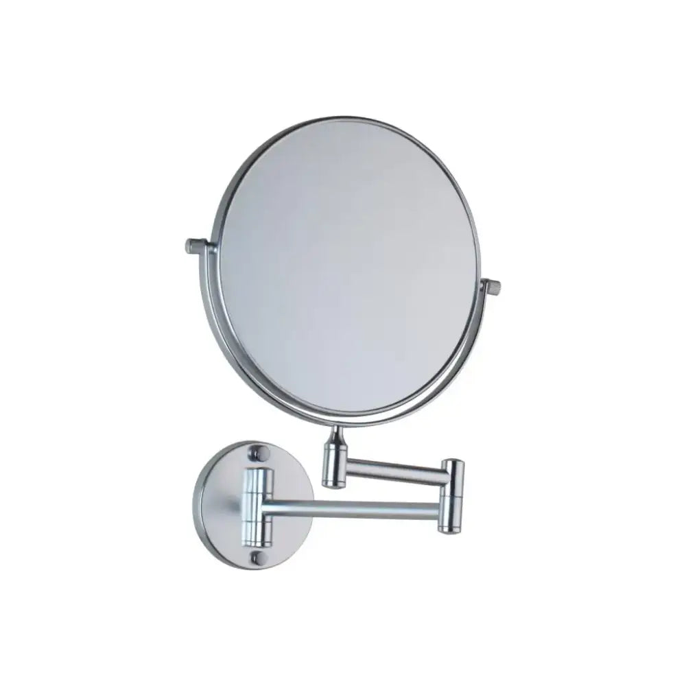 Chrome-finished magnifying wall mounted mirror with sleek articulated arm for adjustable viewing decorbites 3x magnifying