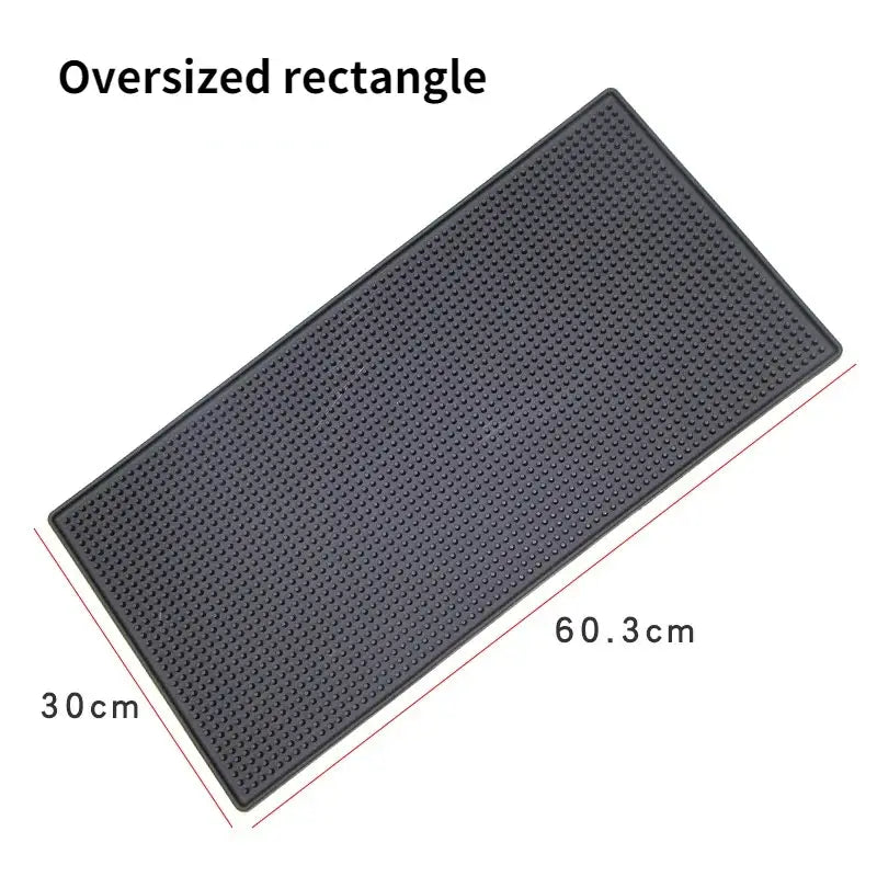 Black rubber raised dot coffee bar cup mats with textured surface for kitchen drain mat by decorbites coffee bar