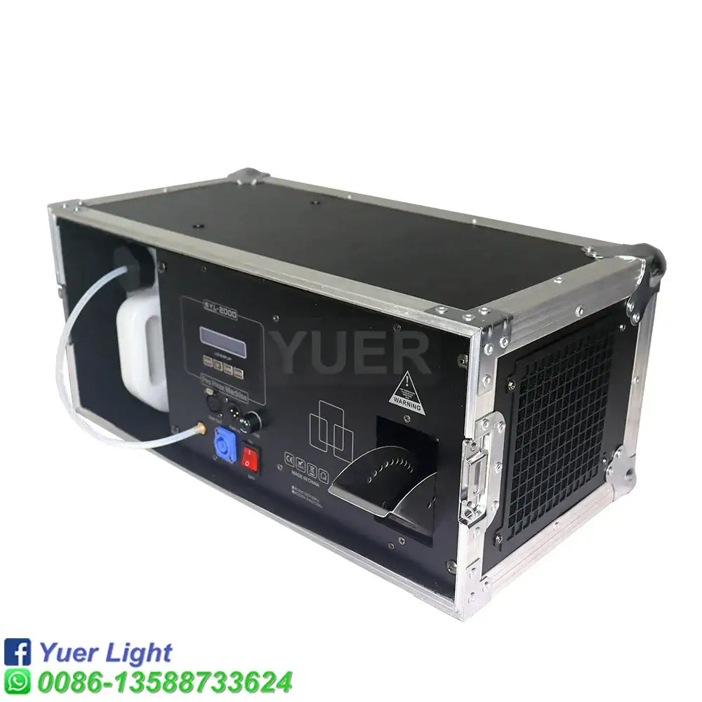 Black yuer light lx-2000 2000w haze machine with silver aluminum frame and control panel for party room atmosphere effect