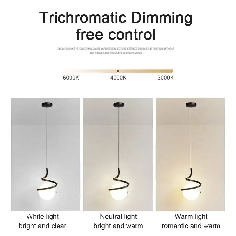 Black spiral dual globe pendant light with black metal spiral cord pendant and frosted glass globe for kitchen lighting